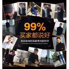 冬季新款男士加絨加厚圓領毛衣男青年學生針織衫衣服