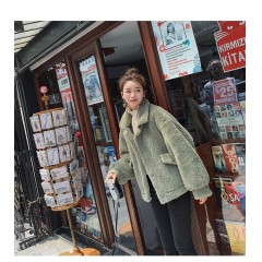 秋冬新款仿皮毛一體短款小個子羊羔毛外套女港風網(wǎng)紅百搭上衣
