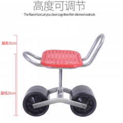 升級(jí)款大棚移動(dòng)采摘車360度旋轉(zhuǎn)懶人凳子干活板凳升降懶漢車遮陽(yáng)