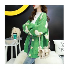 百搭2020春裝新款網(wǎng)紅毛衣開(kāi)衫女慵懶風(fēng)寬松外穿甜美針織外套潮